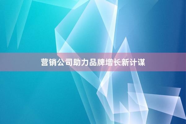 营销公司助力品牌增长新计谋